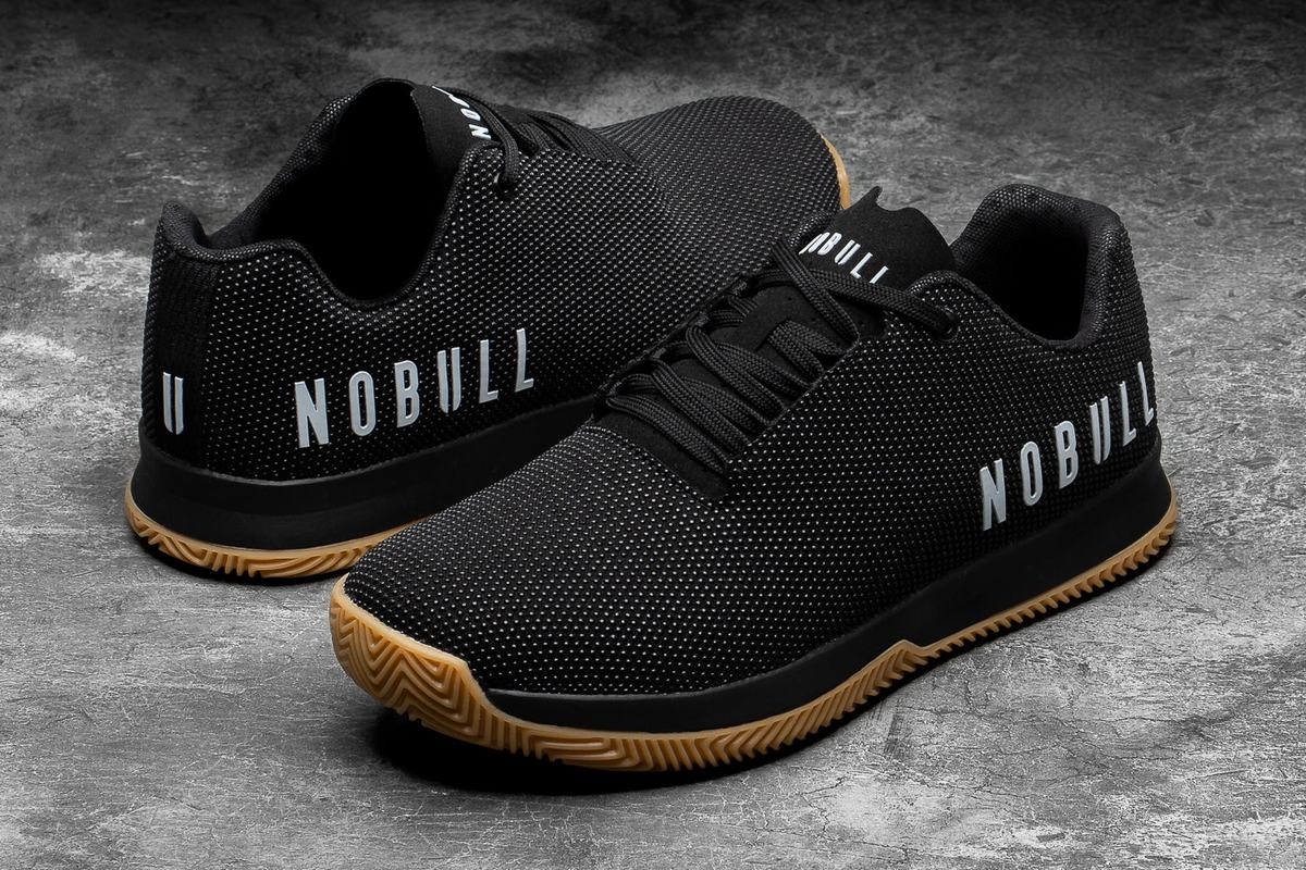 Nobull Superfabric Court Men's Trainers Black | Australia (XU0659)